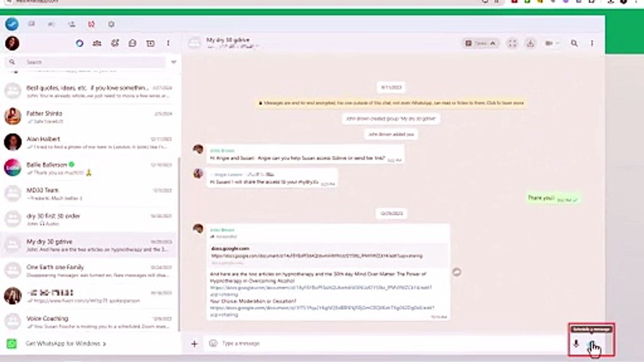 How to schedule a message