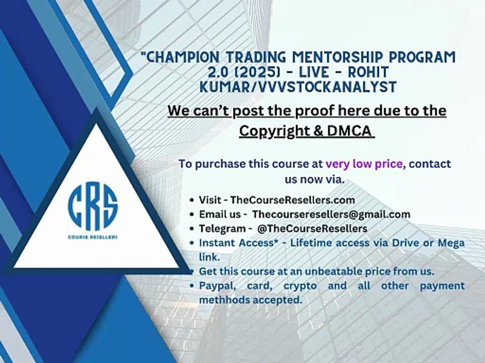Join the Champion Trading Mentorship Program 2.0 (2025) LIVE with Rohit Kumar! 🚀