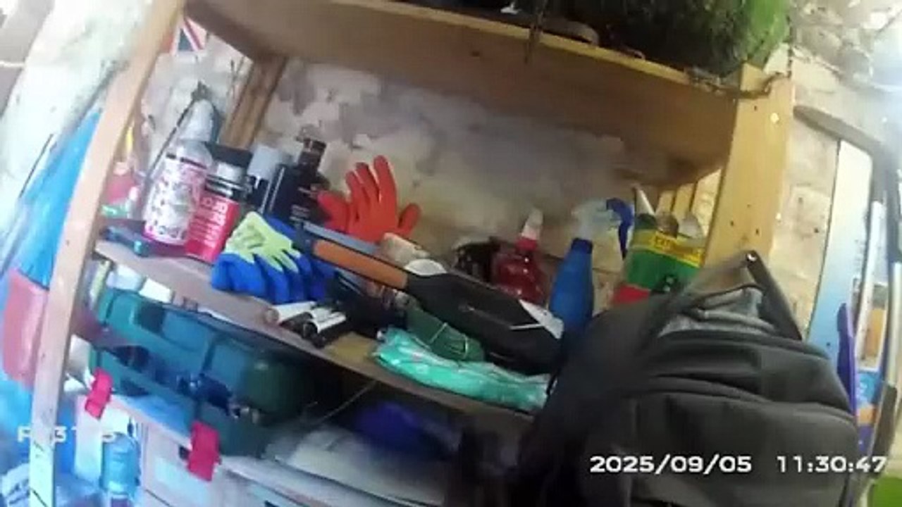 Watch shocking moment police discover 'drugs lab' in shed making illegal THC vapes