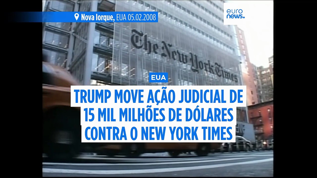 Trump abre processo por difamação contra o New York Times no valor de 15 mil milhões de dólares