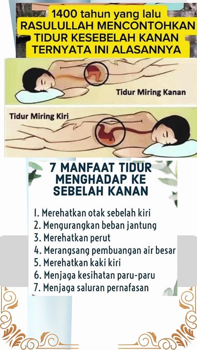 1400 tahun yang lalu Rasulullah mencontohkan tidur kesebelah kanan #feedshorts