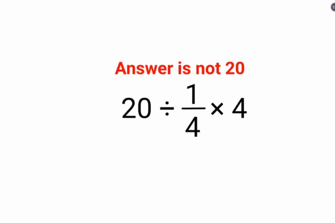 20÷1/4×4 The answer is not 20. Many got it wrong!  Ukraine Math Test #math #percentages #ukraine #logicalstation #fastandeasymaths #brainchallenge #maths #math #IQ #mathspuzzles