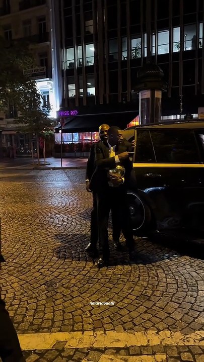 Ousmane Dembélé with his Ballon d'Or