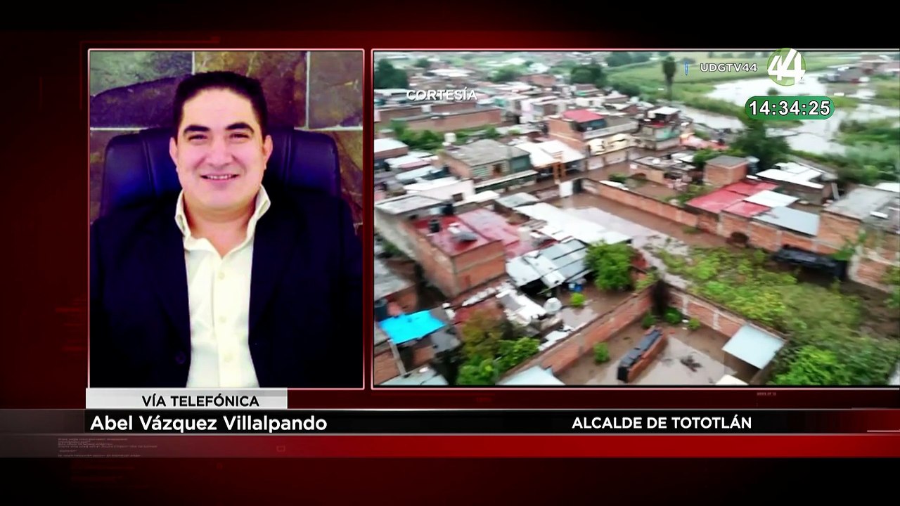 Abel Vázquez Villalpando habla sobre inundaciones en Tototlán.