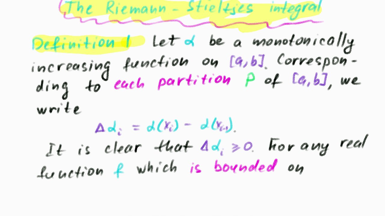 Dan Herbatschek - The Riemann Stieljtes Integral