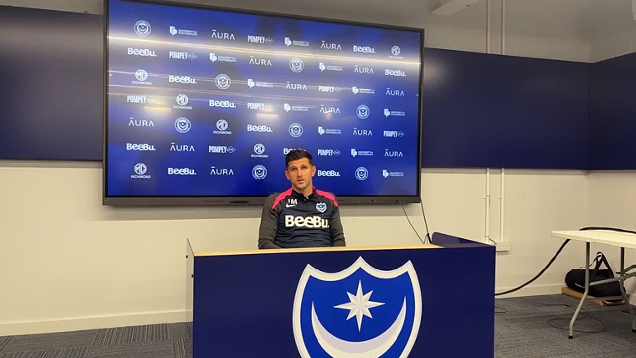Pompey boss John Mousinho's Middlesbrough press conference