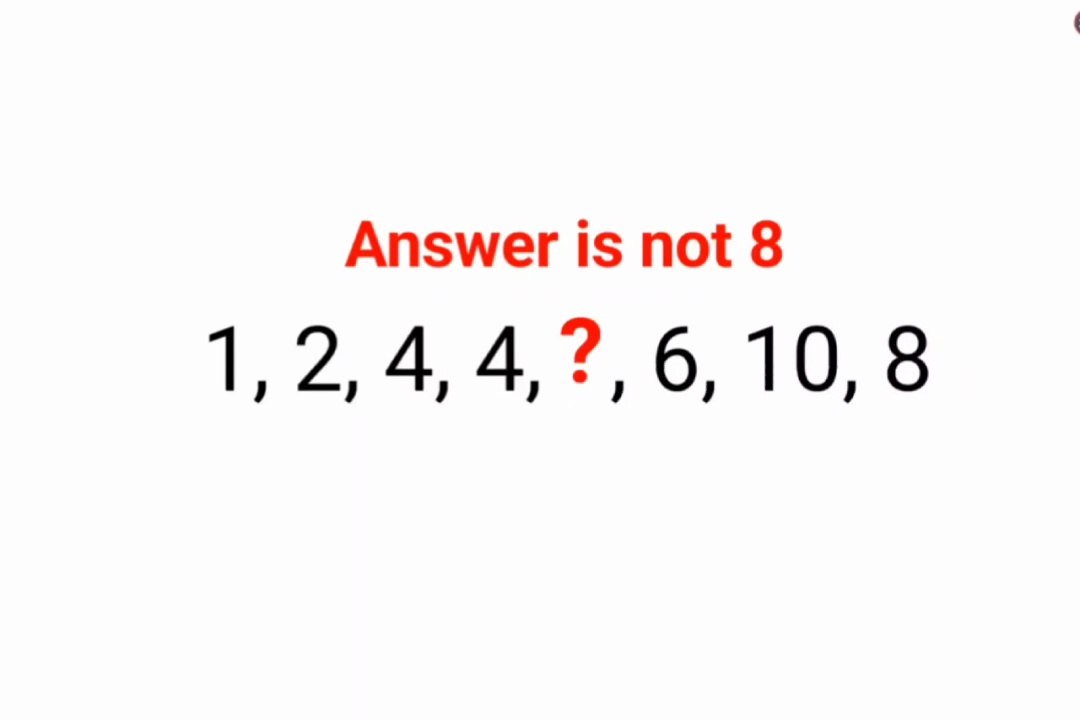 1, 2, 4, 4, ,?, 6, 10, 8 Answer is not 8. Literally 99% could not complete this!  Answer is not 8.  #fastandeasymaths #logicalstation #genius #mathspuzzles #ukraine