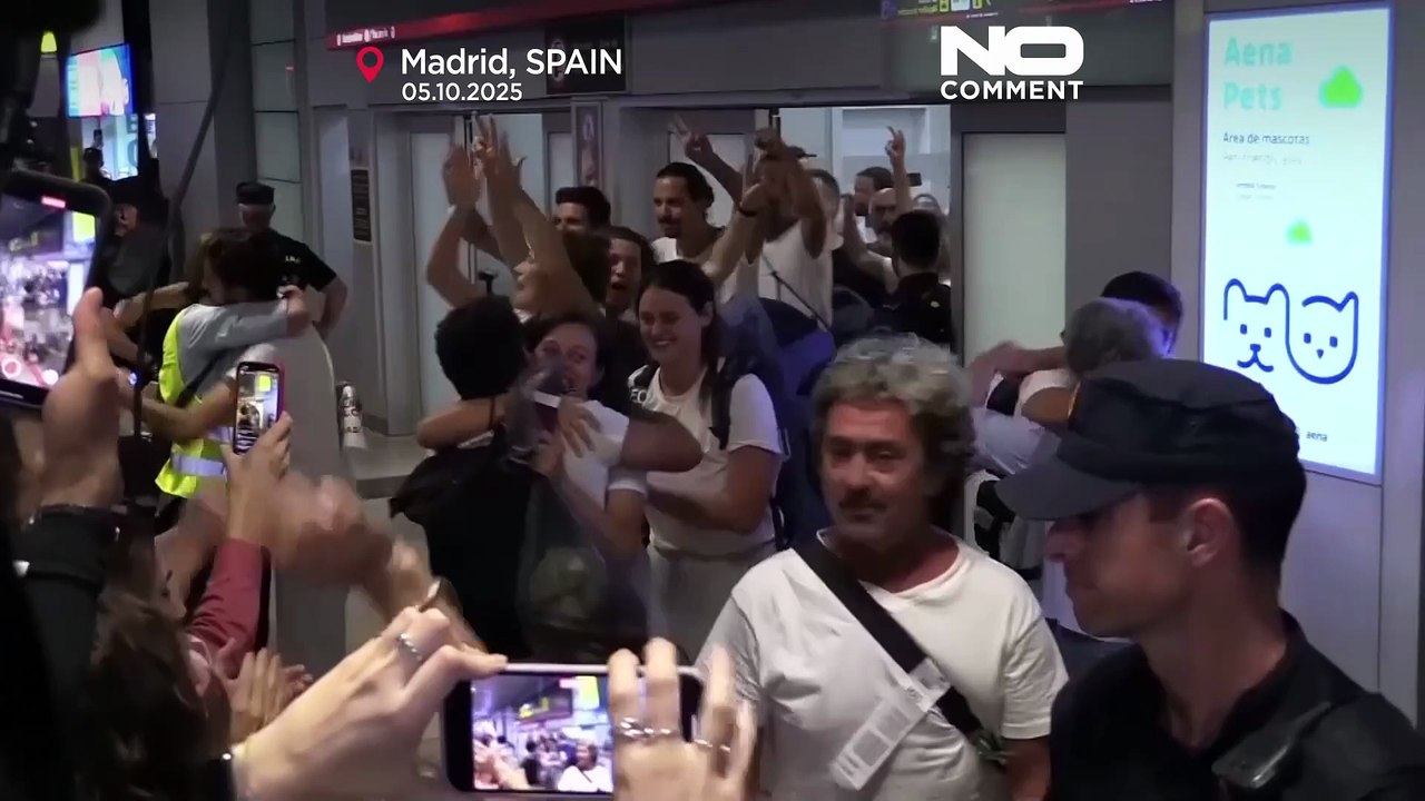 Los activistas españoles regresan tras la intercepción israelí de flotilla de ayuda a Gaza