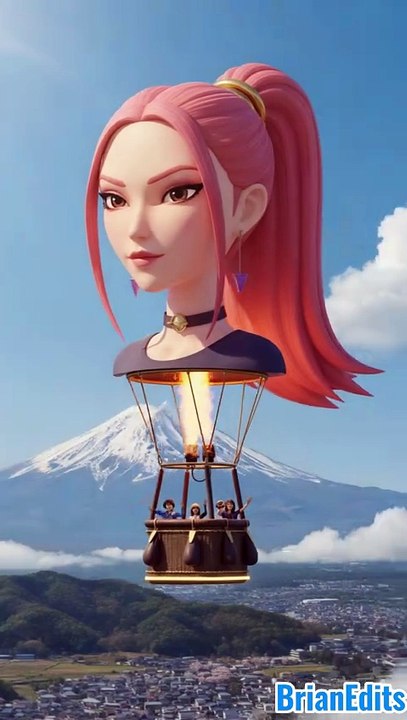 Huntrix hot air balloon, KPop Demon Hunters