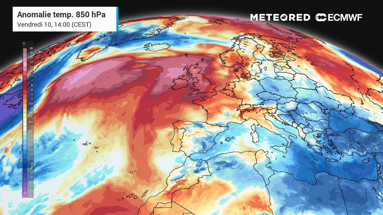 Anomalies des masses d'air en Europe
