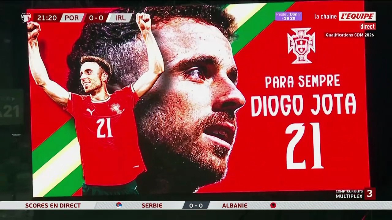 Le bel hommage à Diogo Jota pendant Portugal - Irlande - Foot - Qualif. Coupe du monde
