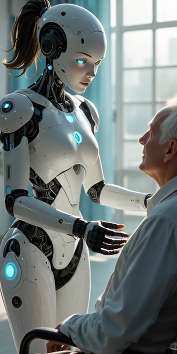 Heartwarming AI Robot Girl Assists Elderly Man’s Recovery 🤖❤️