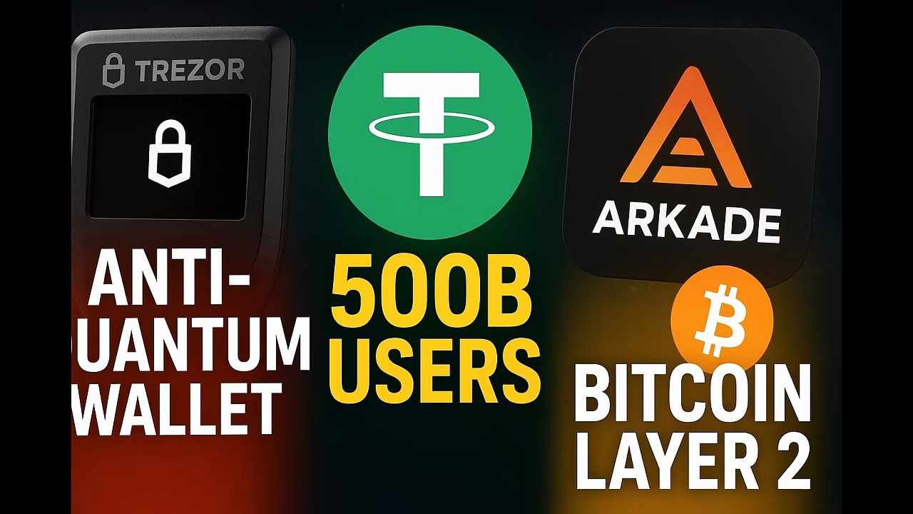 Trezor’s Anti-Quantum Wallet, Tether’s 500B Users & Arkade’s Bitcoin Layer 2 Launch!