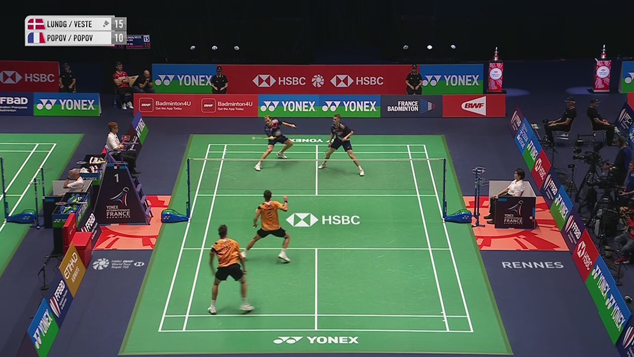Le résumé de Popov-Popov / Lundgaard-Vestergaard en vidéo - Badminton - Internationaux de France