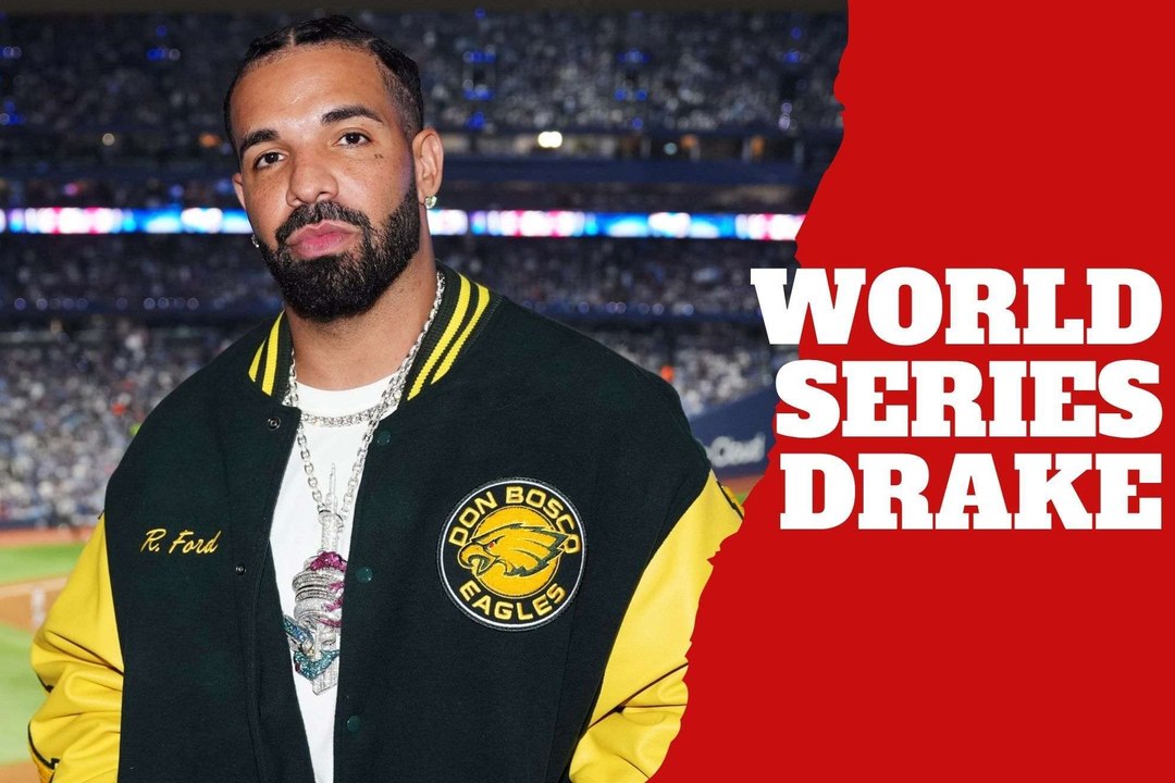 Drake stunts with a big chain at the World Series in support of Toronto Blue Jays
