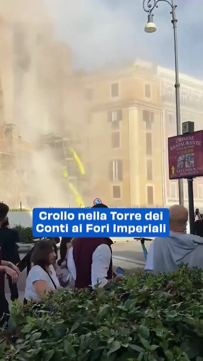 Crollo nella Torre dei Conti ai Fori Imperiali