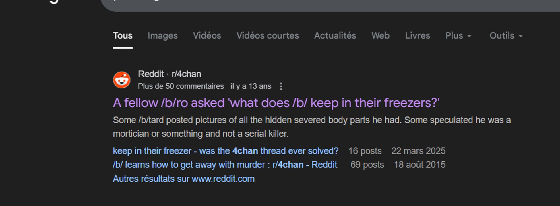 Un congélateur flippant sur 4chan...