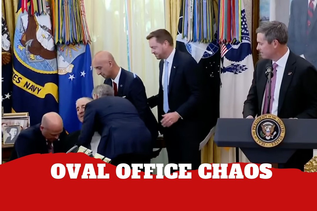 Pharma rep collapses during Trump’s Oval Office announcement