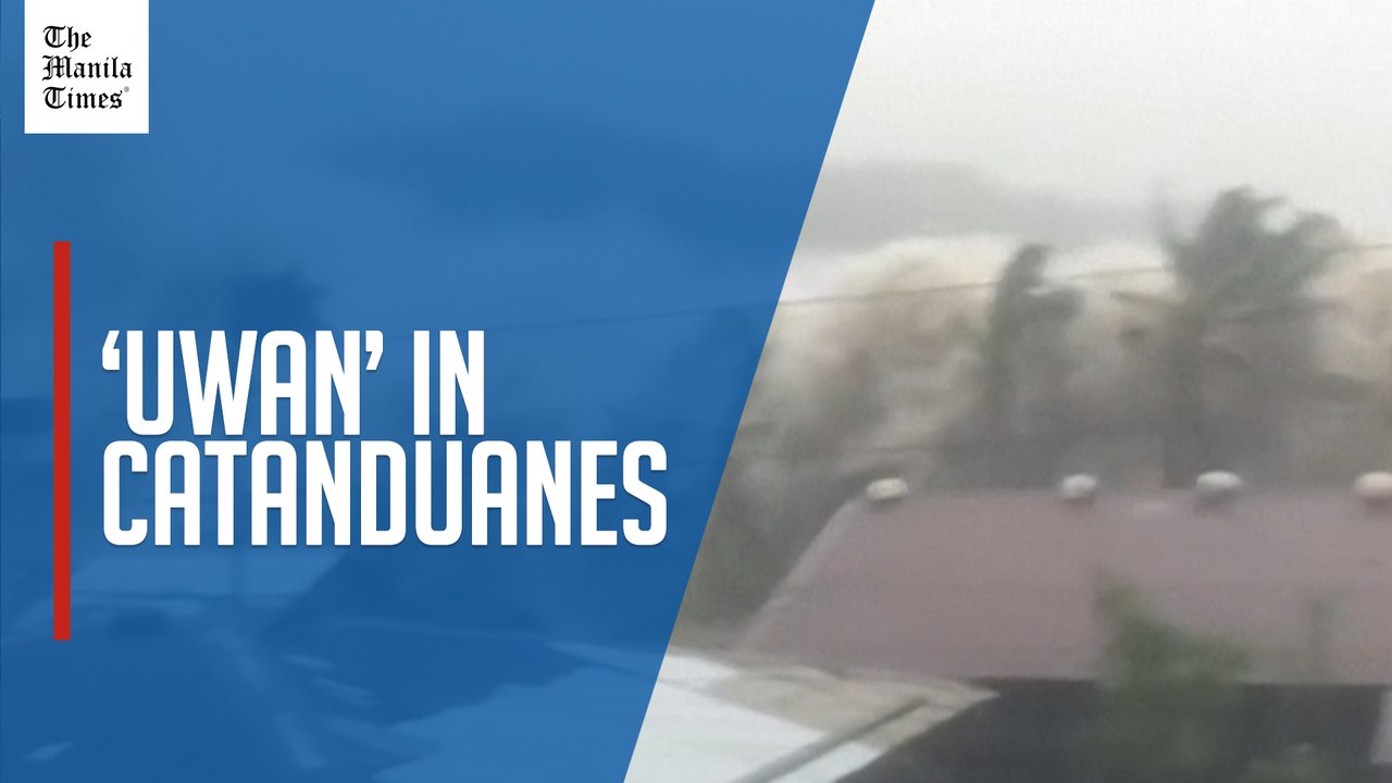 Massive waves crash into Catanduanes coastline as Super Typhoon Uwan slams into Philippines