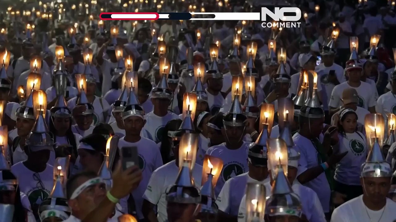 Extratores de látex marcham em Belém a exigir fim da desflorestação na COP30