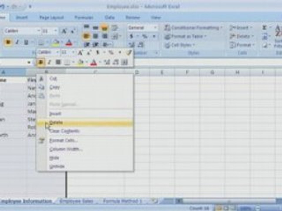 Excel 2007 Demo: Combine multiple cells