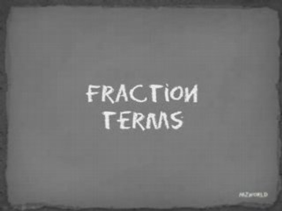 Math Terms of Fraction