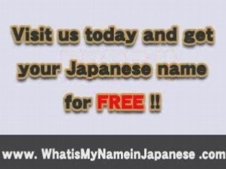 What is my name in Japanese for Free