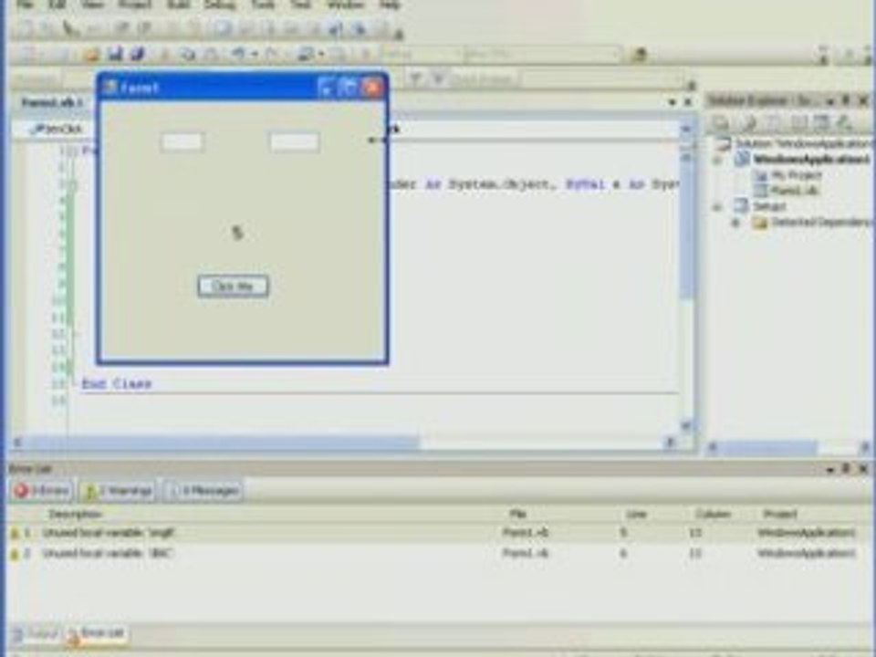 Visual Basic visual studio 2008 -1- 12 Variables