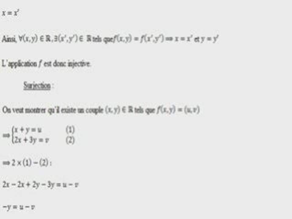 Exercice mathematiques bijection