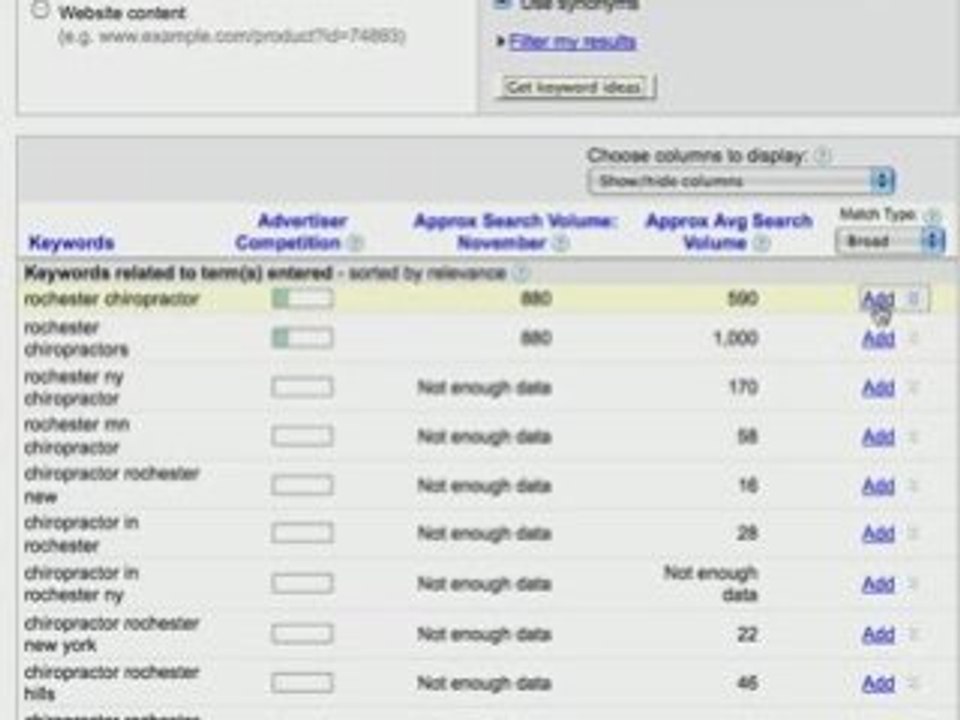 1-Minute Chiropractic Marketing Tips: Google Keyword Tool