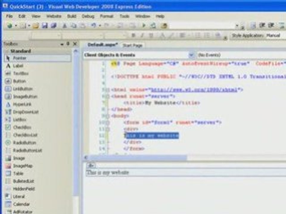 Intro to ASP.NET - Creating your first webpage