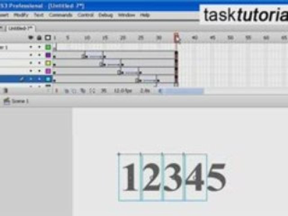 Appearing text animation in FLASH