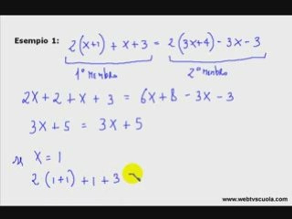 Matematica: Esercizi Identità di Primo Grado